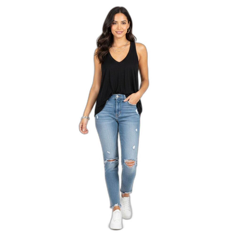 Lulus Top Women's Size L Black Sleeveless  Asymmetrical Minimalist NWT